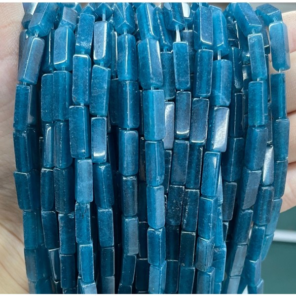 No_2472_Enhanced Ink Blue Chalcedony Rectangle Beads_4*13mm_(Sold Per Strand)