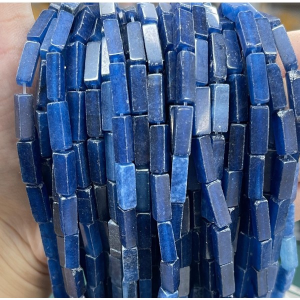 No_2476_Enhanced Navy Blue Chalcedony Rectangle Beads_4*13mm_(Sold Per Strand)