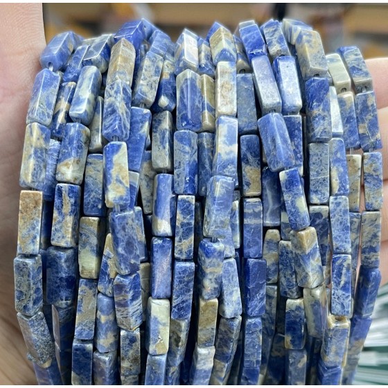 No_2481_3a Natural Blue Lace Agate Rectangle Beads_4*13mm_(Sold Per Strand)