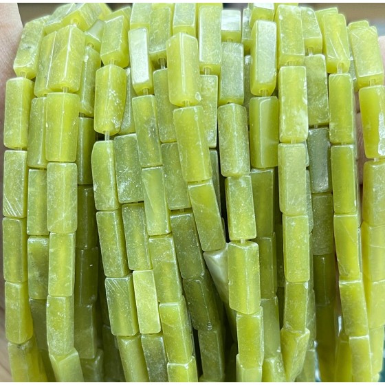 No_2483_Natural Xiuyan Jade Rectangle_4*13mm_(Sold Per Strand)