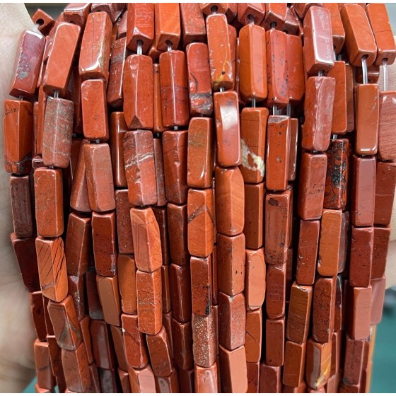No_2497_Natural Red Jasper Rectangle Beads_4*13mm_(Sold Per Strand)