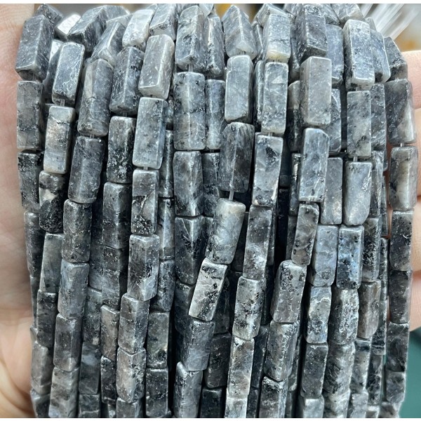 No_2498_Natural Black Labradorite Rectangle Beads_4*13mm_(Sold Per Strand)