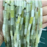 No_2507_Natural Green Tea Cream Xiuyan Jade Rectangle_4*13mm_(Sold Per Strand)