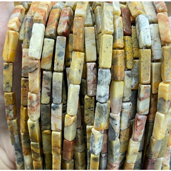 No_2519_Natural Crazy Lace Agate Rectangle_4*13mm_(Sold Per Strand)