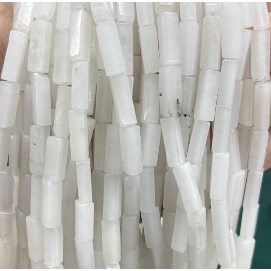 No_2524_Natural White Jade Rectangle Beads_4*13mm_(Sold Per Strand)