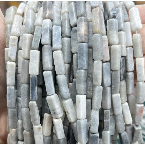 No_2525_Natural Gray Jade Rectangle Beads_4*13mm_(Sold Per Strand)