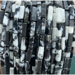 No_2527_Natural Black And White Zebra Jasper Rectangle Beads_4*13mm_(Sold Per Strand)