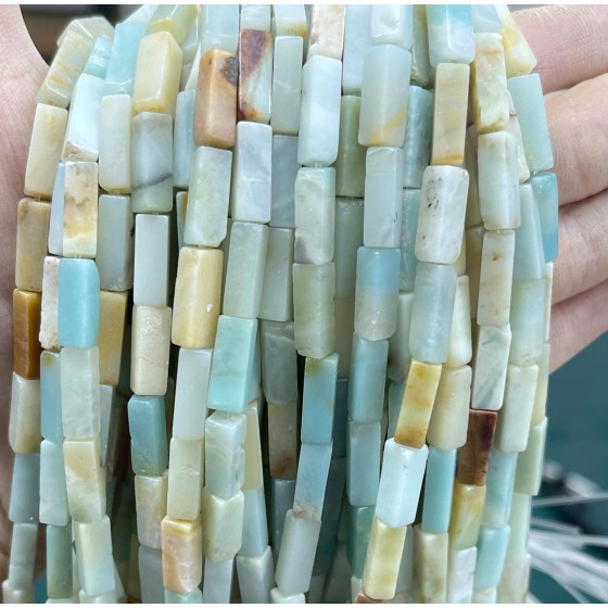 No_2530_Natural Amazonite Rectangle Beads_4*13mm_(Sold Per Strand)