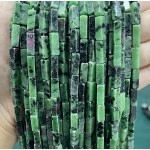 No_2539_Natural Red And Green Stone Rectangle_4*13mm_(Sold Per Strand)