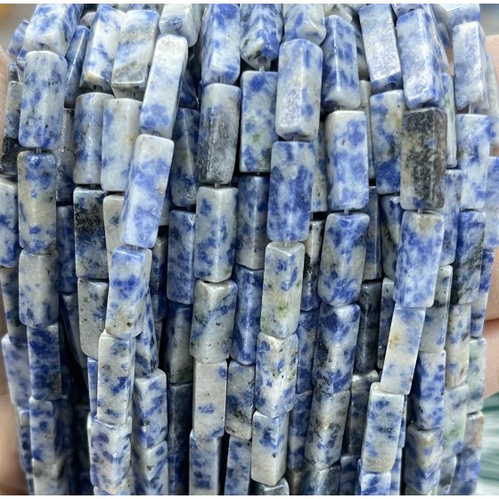 No_2543_Natural Blue Spot Jasper Rectangle Beads_4*13mm_(Sold Per Strand)