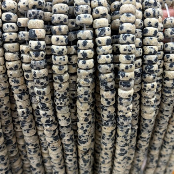 No_2554_Natural Dalmation Jasper Tablet Spacer Beads_7*4mm_(Sold Per Strand)