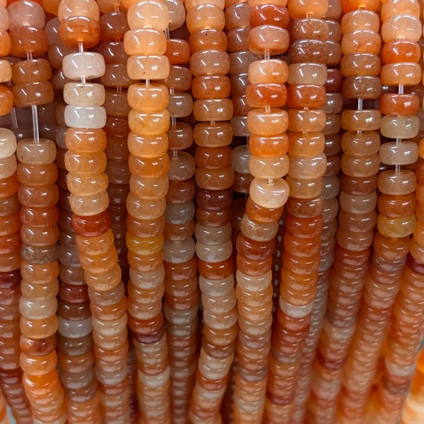 No_2557_Natural Red Aventurine Tablet Spacer Beads_7*4mm_(Sold Per Strand)