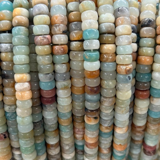 No_2563_Natural Amazonite Pillow Bead_7*4mm_(Sold Per Strand)