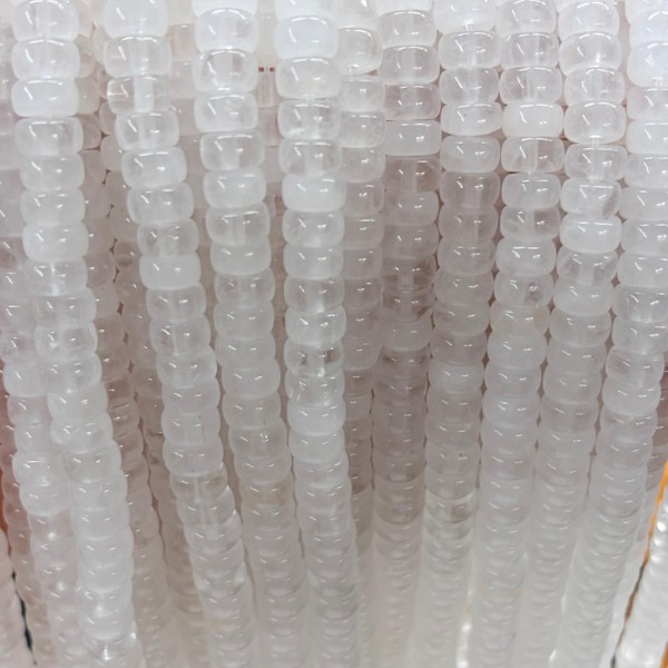 No_2564_Natural White Crystal Pillow Bead_7*4mm_(Sold Per Strand)