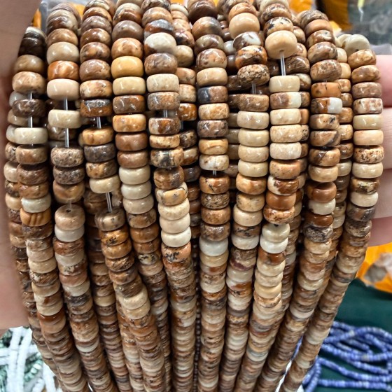 No_2568_Natural Picture Jasper Pillow Bead_7*4mm_(Sold Per Strand)