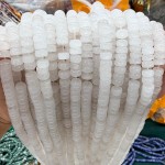 No_2569_Natural White Jade Pillow Bead_7*4mm_(Sold Per Strand)