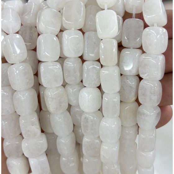 No_2575_Natural White Jade Rectangle Nugget Beads_8*12mm_(Sold Per Strand)