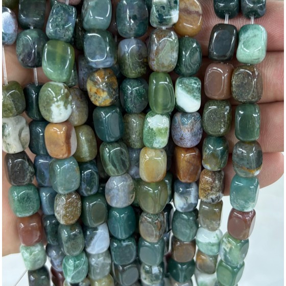 No_2578_Natural Indian Agate Rectangle Nugget Beads_8*12mm_(Sold Per Strand)