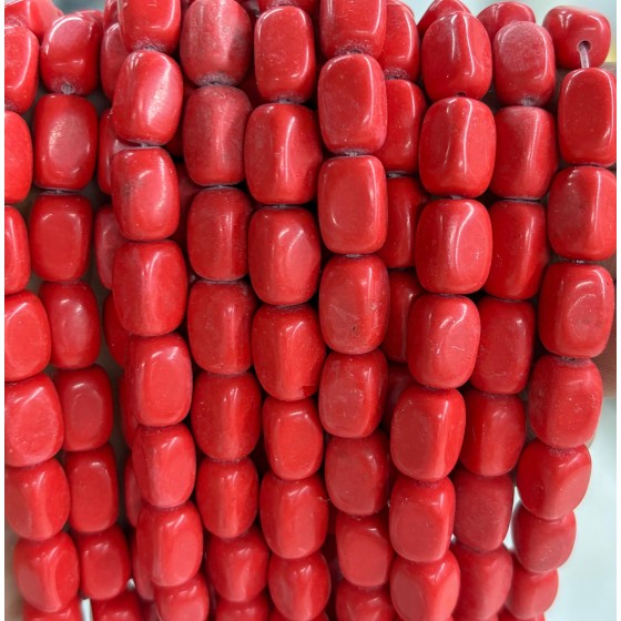 No_2581_Synthetic Red Jasper Rectangle Nugget Beads_8*12mm_(Sold Per Strand)