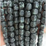 No_2583_Natural Dark Green Stone Rectangle Nugget Beads_8*12mm_(Sold Per Strand)
