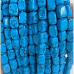 No_2586_Synthetic Blue Turquoise Rectangle Nugget Beads_8*12mm_(Sold Per Strand)