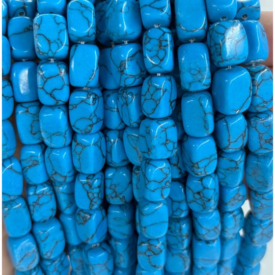 No_2586_Synthetic Blue Turquoise Rectangle Nugget Beads_8*12mm_(Sold Per Strand)