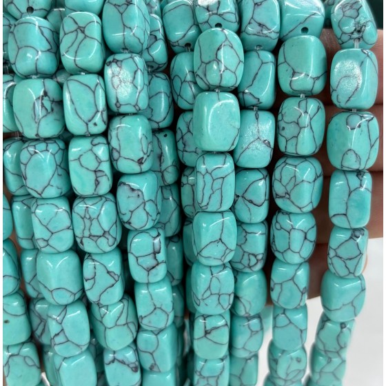 No_2594_Synthetic Light Turquoise Rectangle Nugget Beads_8*12mm_(Sold Per Strand)