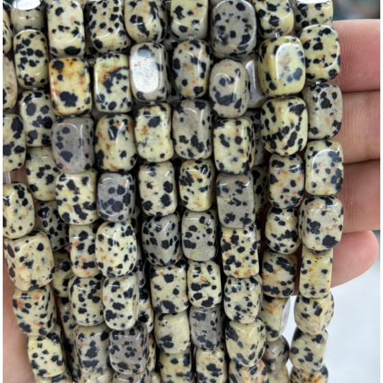 No_2597_Natural Dalmation Jasper Rectangle Nugget Beads_8*12mm_(Sold Per Strand)