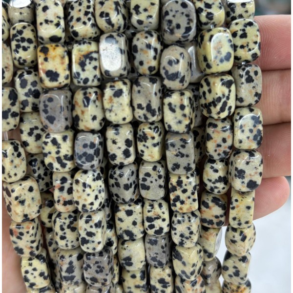 No_2597_Natural Dalmation Jasper Rectangle Nugget Beads_8*12mm_(Sold Per Strand)