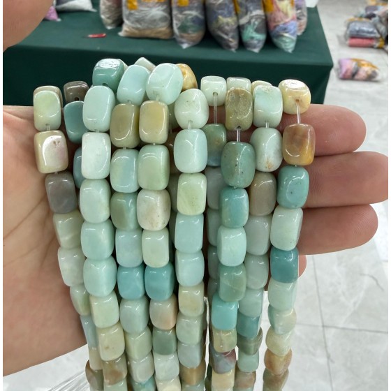 No_2600_Natural Amazonite Rectangle Nugget Beads_8*12mm_(Sold Per Strand)