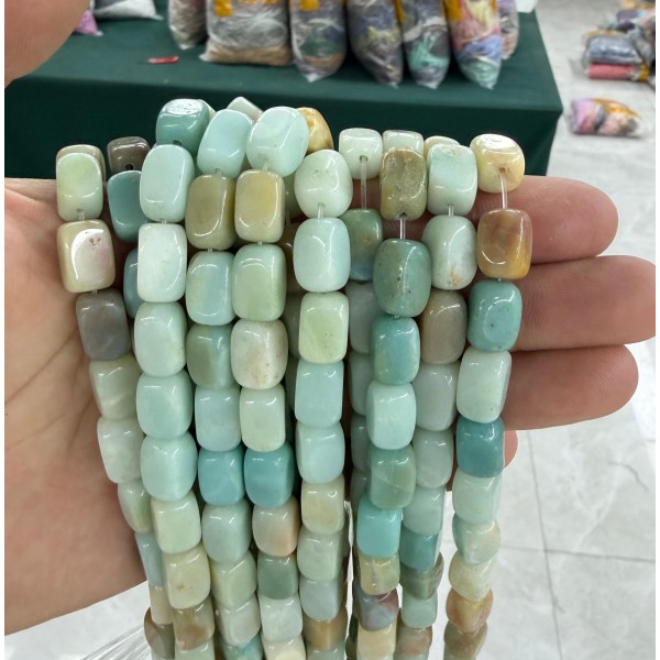 No_2600_Natural Amazonite Rectangle Nugget Beads_8*12mm_(Sold Per Strand)