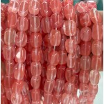No_2603_Synthetic Watermelon Red Crystal Rectangle Nugget Beads_8*12mm_(Sold Per Strand)
