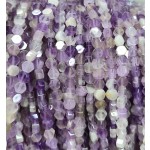 No_2612_Natural Amethyst Center Drilled (long) Hexagonal Bead_4mm_(Sold Per Strand)