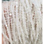 No_2613_Natural White Jade Center Drilled (long) Hexagonal Bead_4mm_(Sold Per Strand)