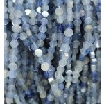 No_2614_Natural Blue Aventurine Center Drilled (long) Hexagonal Bead_4mm_(Sold Per Strand)