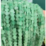 No_2622_Natural Green Aventurine Center Drilled (long) Hexagonal Beads_6mm_(Sold Per Strand)