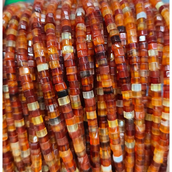 No_2624_Natural Red Agate Hexagonal Spacer Beads_4*2mm_(Sold Per Strand)
