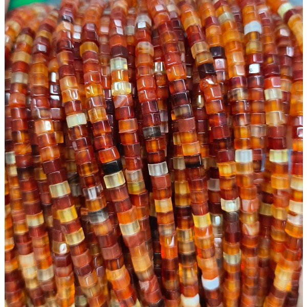 No_2624_Natural Red Agate Hexagonal Spacer Beads_4*2mm_(Sold Per Strand)
