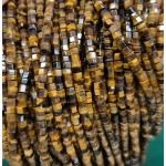 No_2625_Natural Yellow Tiger Eye Stone Hexagonal Spacer Beads_4*2mm_(Sold Per Strand)