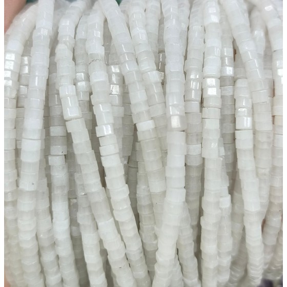 No_2626_Natural White Jade Hexagonal Spacer Beads_4*2mm_(Sold Per Strand)