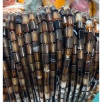 No_2632_Natural Black Striped Agate Cylinder_5*8mm_(Sold Per Strand)