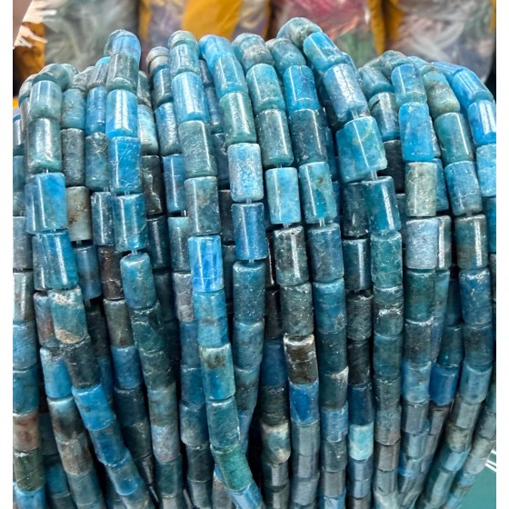 No_2634_Natural Apatite Cylinder_5*8mm_(Sold Per Strand)