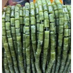 No_2638_Natural Dark Southern Jade Cylinder_5*8mm_(Sold Per Strand)
