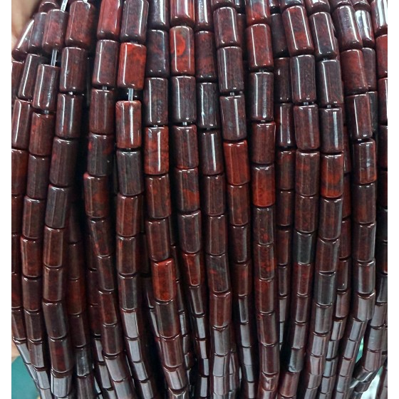 No_2639_Natural Red Poppy Jasper Cylinder_5*8mm_(Sold Per Strand)