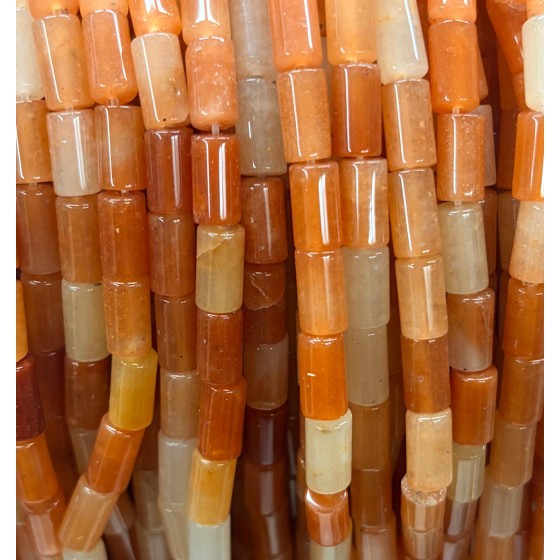 No_2641_Natural Red Aventurine Cylinder_5*8mm_(Sold Per Strand)