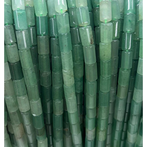 No_2642_Natural Green Aventurine Cylinder_5*8mm_(Sold Per Strand)