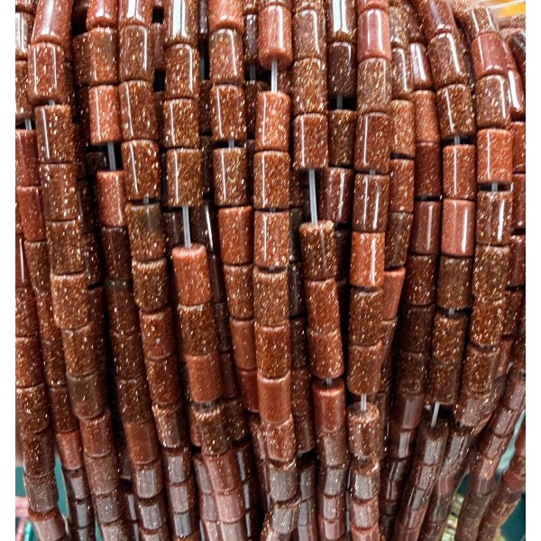 No_2645_Synthetic Goldstone Cylinder_5*8mm_(Sold Per Strand)