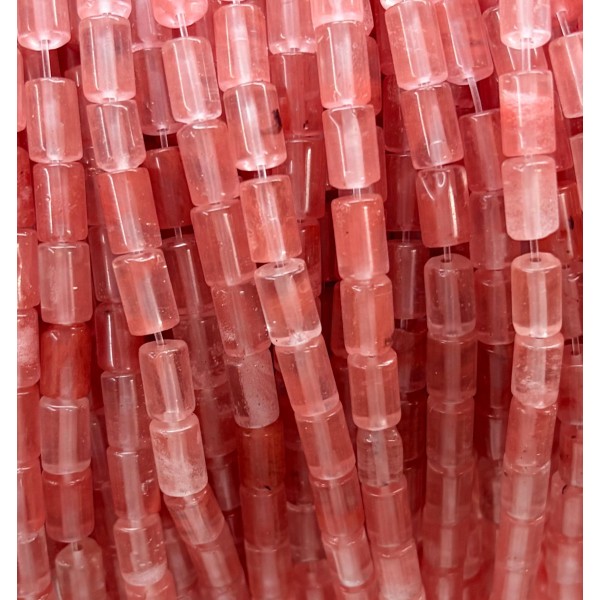 No_2649_Synthetic Watermelon Red Crystal Cylinder_5*8mm_(Sold Per Strand)