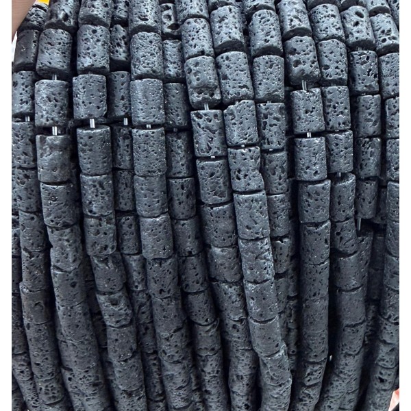 No_2654_Natural Volcanic Stone Cylinder_5*8mm_(Sold Per Strand)