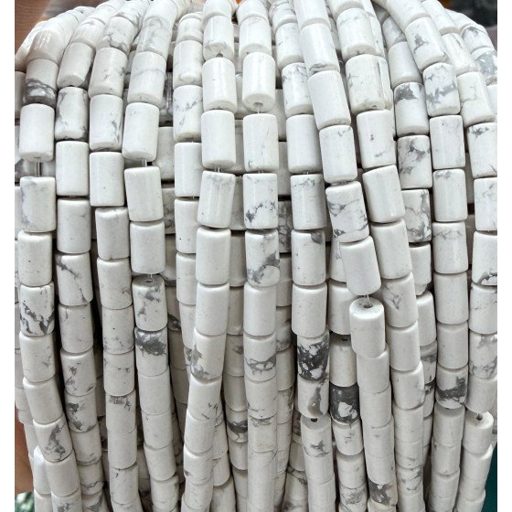 No_2657_Natural White Turquoise Cylinder_5*8mm_(Sold Per Strand)